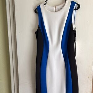 Charming Charlie Black, Blue, and White Midi Dress